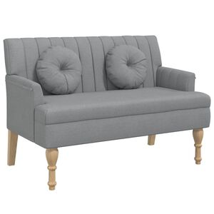 vidaXL B&auml;nk med kuddar ljusgr&aring; 113x64,5x75,5 cm tyg