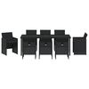 vidaXL Tr&auml;dg&aring;rdsm&ouml;belset med kudde 9 pcs Svart konstrotting