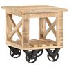vidaXL Sidobord med hjul 40x40x42 cm grovt mangotr&auml;