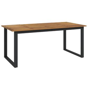 vidaXL Tr&auml;dg&aring;rdsbord med U-formade ben 180x90x75 cm massivt akaciatr&auml;