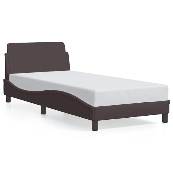 vidaXL Bed Frame "Dover" Dark Brown 90x190 cm Fabric