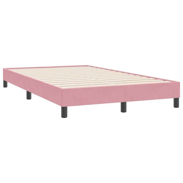 vidaXL S&auml;ngram utan madrass rosa 120x220 cm sammet