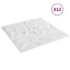vidaXL V&auml;ggpaneler 12 pcs Vit 50 x 50 cm XPS Skum
