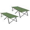vidaXL F&auml;llbar Camping S&auml;ng 2 st Gr&ouml;n 206 x 76 x 74 cm Oxford och St&aring;l