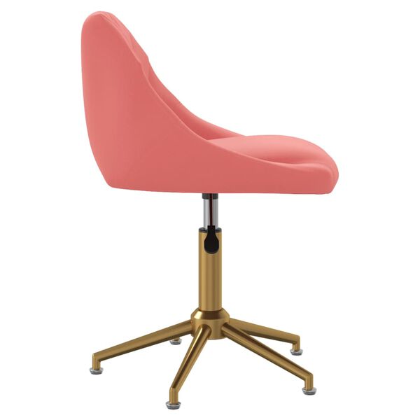 vidaXL Snurrbar matstol rosa sammet