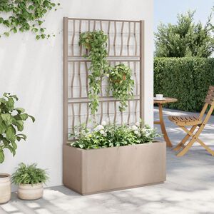 vidaXL Odlingsl&aring;da med spalj&eacute; ljusbrun 80x36x140 cm PP