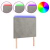 vidaXL S&auml;nggavel LED ljusgr&aring; 100x5x118/128 cm sammet