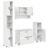 vidaXL Badrumsm&ouml;belset med l&aring;da med hylla 4 pcs H&ouml;gblanka vita