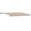 vidaXL Manuell markisram med LED-lampor Beige och vit 4 &times; 3 m