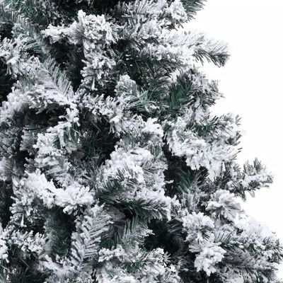 vidaXL Plastgran med LED och julgranskulor och snö grön 400 cm