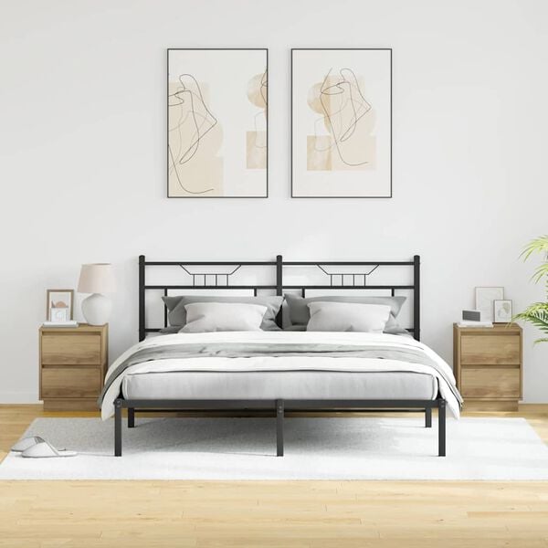 vidaXL Nattduksbord 2 pcs Artisan Ek 39 x 34,5 x 50 cm Konstruerat tr&auml;