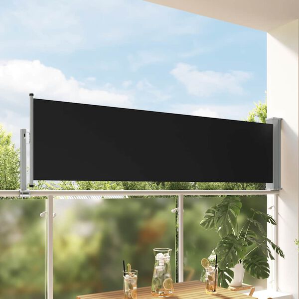 vidaXL Inf&auml;llbar sidomarkis 80x300 cm svart