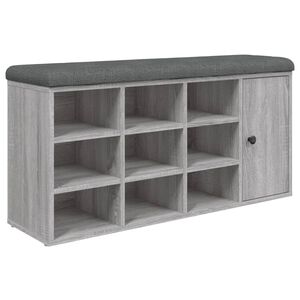 vidaXL Skob&auml;nk gr&aring; sonoma 102x32x50 cm konstruerat tr&auml;