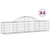 vidaXL Gabion b&aring;gformad 4 st 200x30x40/60 cm galvaniserat j&auml;rn