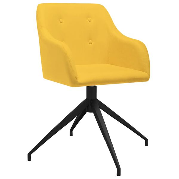 vidaXL Snurrbara matstolar 2 st gul tyg