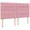 vidaXL Ottoman s&auml;ngram med madrasser rosa 200x200 cm sammet
