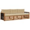 vidaXL Utomhussoffset med kudde 3 pcs Naturlig och Beige
