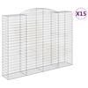 vidaXL Gabioner b&aring;gformade 15 st 300x50x220/240 cm galvaniserat j&auml;rn