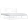 vidaXL S&auml;ngram med huvudgavel metall vit 200x200 cm
