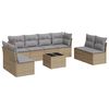 vidaXL Soffgrupp f&ouml;r tr&auml;dg&aring;rden med dynor 9 delar beige konstrotting