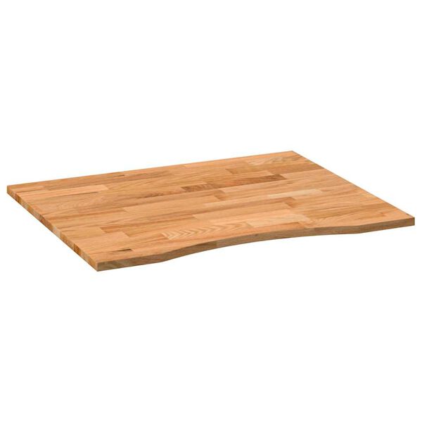 vidaXL Bordsskiva ljusbrun 100x80x2,5 cm massiv ek rektangul&auml;r