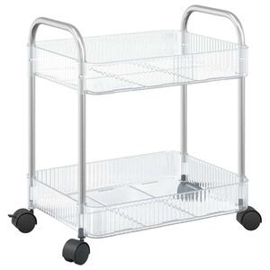 vidaXL F&ouml;rvaringsvagn 2-v&aring;nings transparent 37x28x43,5 cm akryl