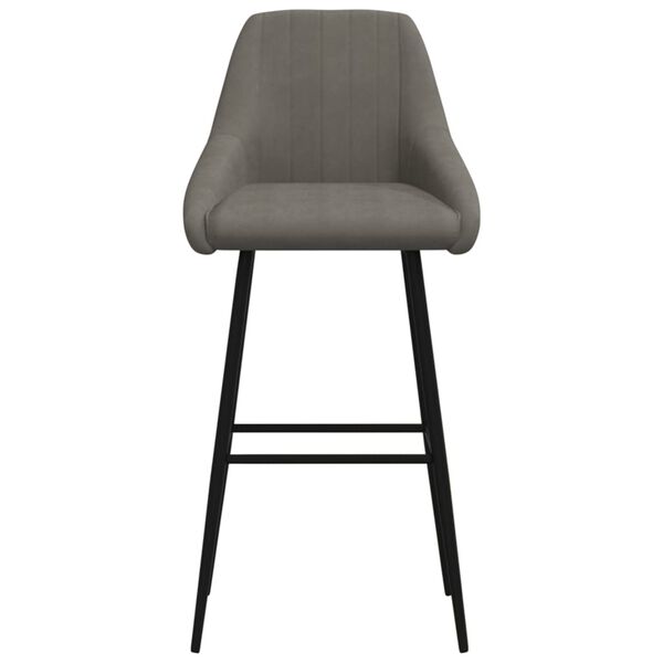 vidaXL Barstolar 2 st m&ouml;rkgr&aring; sammet