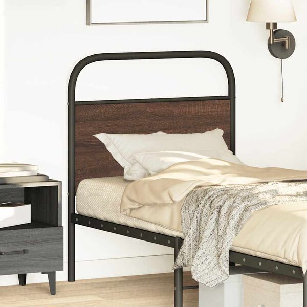 vidaXL Ers&auml;ttningsgavel brun ek 80 cm st&aring;l och konstruerat tr&auml;