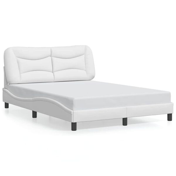 vidaXL Bed Frame without Mattress "Hvar" White 140x200 cm Faux Leather