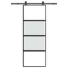 vidaXL Skjutd&ouml;rr med beslagset h&auml;rdat glas och aluminium 76x205 cm