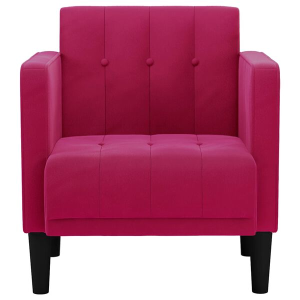 vidaXL Soffstol med armstöd vinröd 53 cm sammet