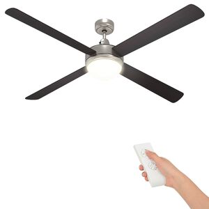 vidaXL Takfl&auml;kt med ljus och fj&auml;rrkontroll &Oslash; 130 cm M&ouml;rkbrun