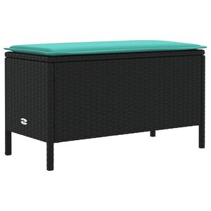 vidaXL Tr&auml;dg&aring;rdspall Svart och turkos 80 x 38 x 42 cm PE Rattan