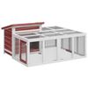 vidaXL Kaninbur mocka 144x123x67,5 cm massiv furu