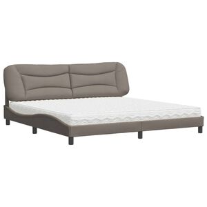 vidaXL Bed with Mattress "Hvar" Taupe 200x200 cm Fabric