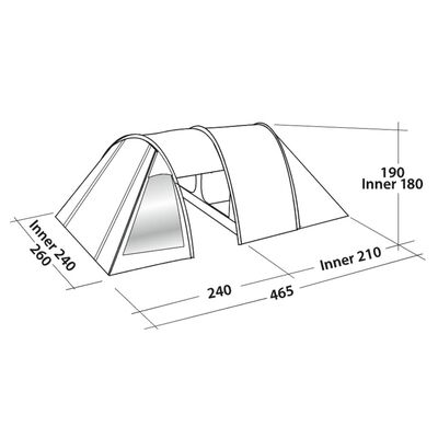 Easy Camp Tunneltält Galaxy 400 4-pers stål grå och blå
