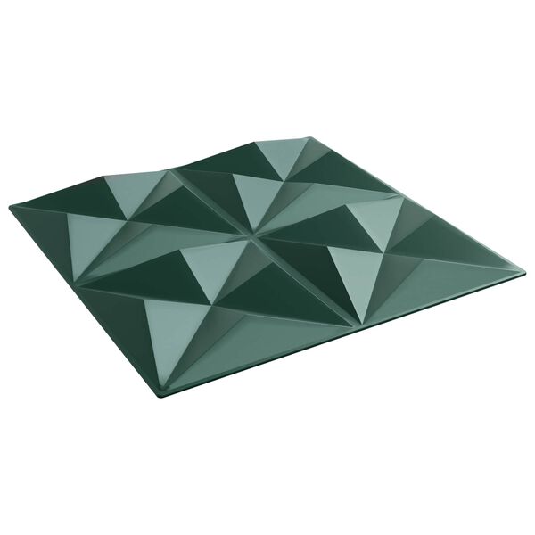 vidaXL V&auml;ggpaneler 12 pcs Origami Gr&ouml;n 50 x 50 cm XPS Skum