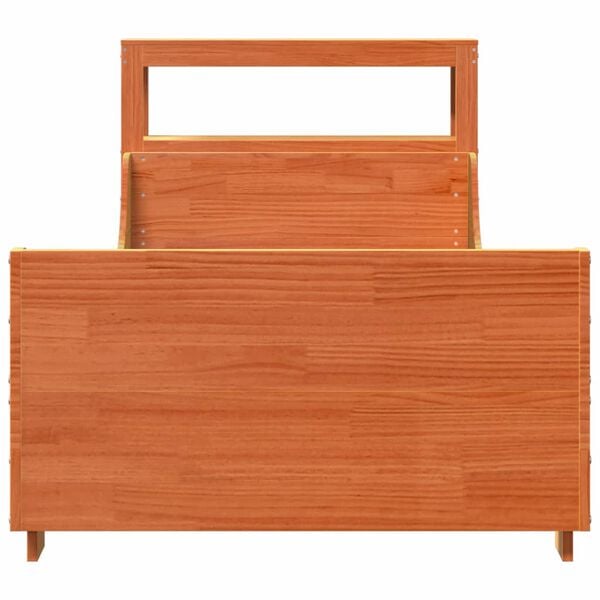 vidaXL Sängram utan madrass vaxbrun 75x190 cm massiv furu