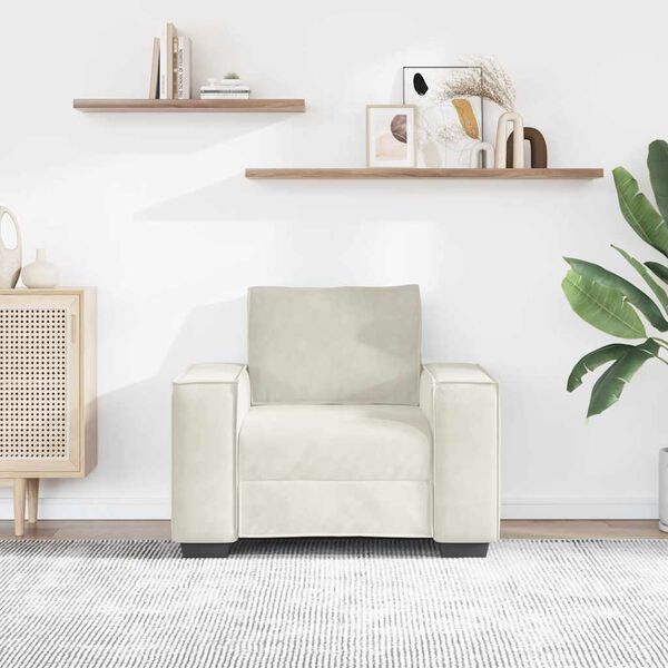 vidaXL Soffstol gr&auml;ddvit 100x78x84 cm sammet