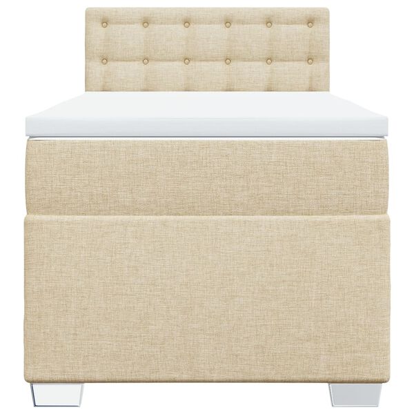 vidaXL Rams&auml;ng med madrass gr&auml;ddvit 90x200 cm tyg