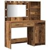vidaXL Smyckebord med spegelbelysning 2 pcs Brun Konstruerat tr&auml;