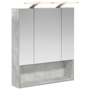 vidaXL Badrumsspegelsk&aring;p Betonggr&aring; 60 x 14.5 x 70 cm Konstruerat tr&auml;