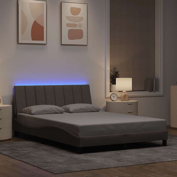 vidaXL Bed Frame without Mattress "Hanko" Taupe 120x200cm Fabric