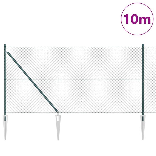 vidaXL St&auml;ngselstolpe Gr&ouml;n 10 x 1,4 m (40 x 40 mm n&auml;t) St&aring;l och PVC