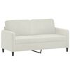 vidaXL Soffa 2-sits gr&auml;ddvit 140 cm sammet