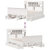 vidaXL Säng med bokhylla utan madrass vit 150x200cm massiv furu