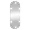 vidaXL V&auml;ggspegel med LED-belysning 30x70 cm glas oval