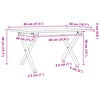 vidaXL Soffbord X-ram 80x50x40 cm massiv furu och st&aring;l