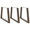 vidaXL Matbordsben V-formade 3 st naturst&aring;l 90x(72-73,3) cm st&aring;l