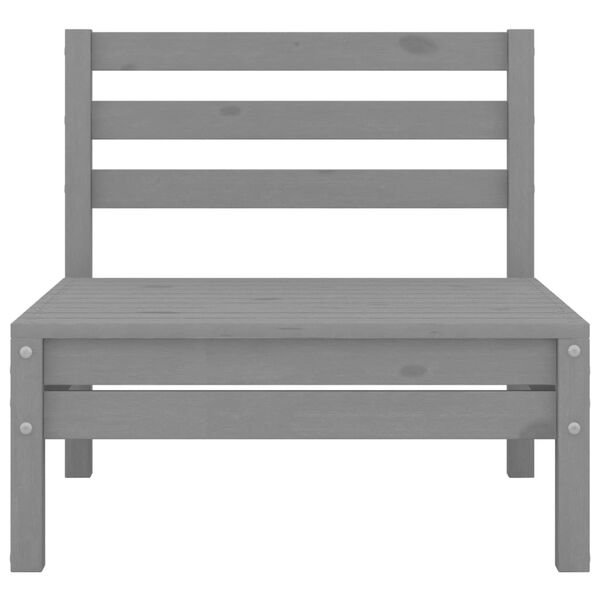 vidaXL Loungegrupp f&ouml;r tr&auml;dg&aring;rden 13 delar gr&aring; massiv furu